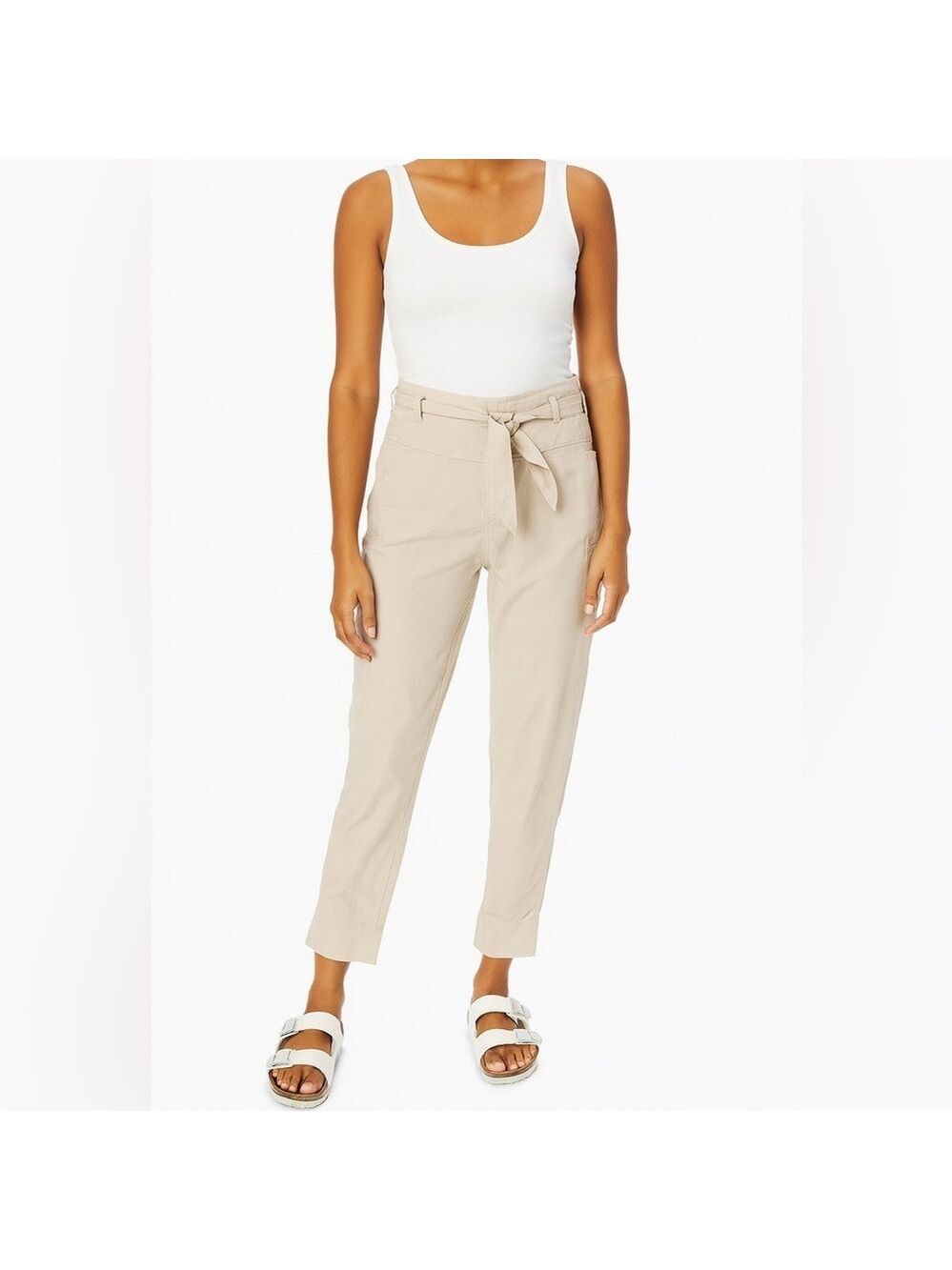 BITTE KAI RAND Cotton Blend Lightweight Joggers Oversize Tie Waist Side Pockets